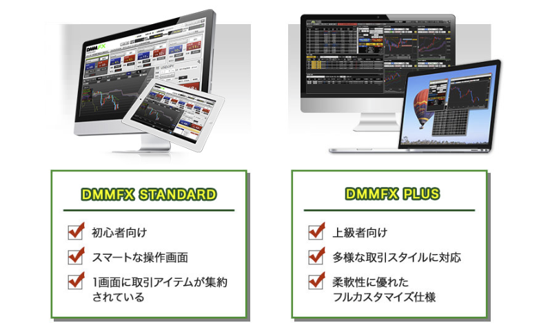 DMMFX2種類の取引画面