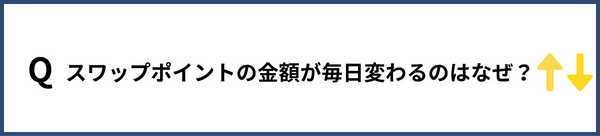 スワップポイントの金額が毎日変わるのはなぜですか？